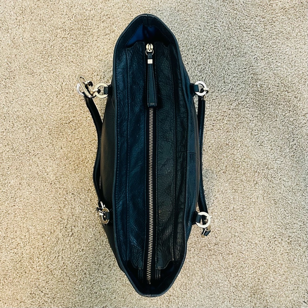 Coach Black Leather Tote with Gold Accents - Picture 13 of 15